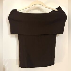 New with Tags Aritzia Wilfred Nola Shortsleeve Sweater in Rich Mocha Brown- S